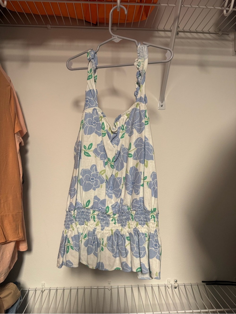 Draper James Blue and Green Floral Tank